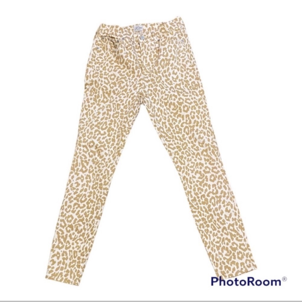 J. Crew leopard print High Rise Toothpick jeans